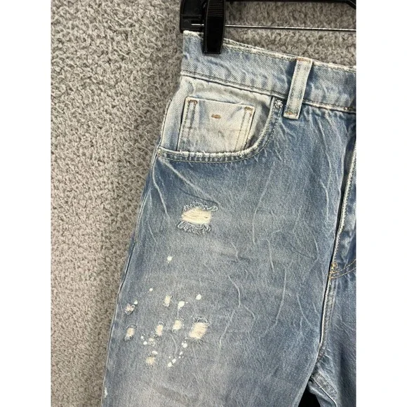 New Free People With The Band Relaxed Jeans LA Blue - Picture 6 of 12